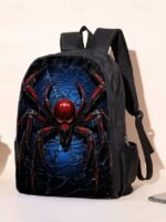 Men's Large Capacity Spider Print Backpack with Double - Image 3
