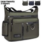 Men's Black Multi-pocket Nylon Crossbody Messenger Bag –