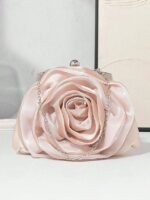 Women's Rose Flower Evening Clutch – Elegant Satin Purse - Image 2