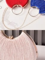 Women's Christmas Party Velvet Handbag – Elegant Red, - Image 7