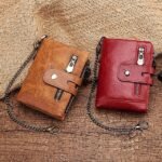 Men's Vintage Leather Wallet – Bifold Zipper Wallet with - Image 3