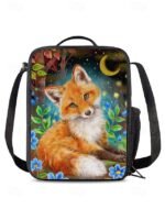 Girls'3-Piece Fox Backpack Set with Lunch Bag and Pencil - Image 9