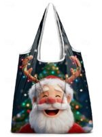 Women's Christmas Foldable Shopping Bag - Multiple Santa - Image 14