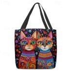 Women's Colorful Cat Art Tote Bag - Vibrant and Stylish - Image 11