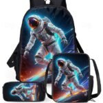 Kids' 3-Piece Astronaut Backpack Set – Colorful Galaxy