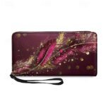 Women's Large Capacity Wallet with Gilded Feather Print, - Image 11