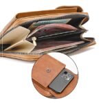 Women's Vintage Faux Leather Crossbody Wallet with Zipper, - Image 7