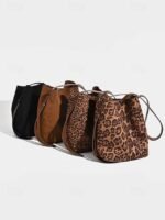 70Pcs Women's Suede-Like Faux Leather Tote with Leopard print - Image 11