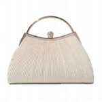 Women's Navy Blue Evening Clutch – Elegant Pleated Velvet - Image 5