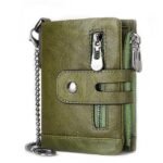 Men's Vintage Leather Wallet – Bifold Zipper Wallet with - Image 12