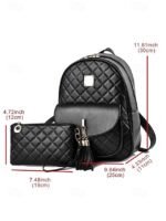 Women's Quilted Pink Leather Backpack Wristlet Card Holder - Image 5
