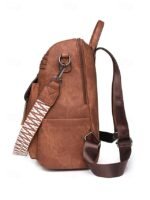 Women's Faux Leather Convertible Backpack Purse – Vintage - Image 5