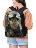 Kids' 3-Piece Wizard Cat Backpack Set – Fantasy Cat Print - Image 2