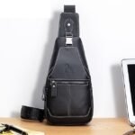 Men's Crossbody Bag Chest Bag Nappa Leather Outdoor Daily - Image 8