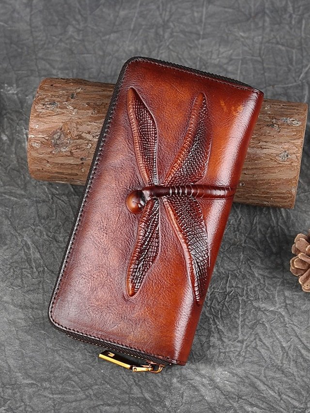 gytaxk1734952649354 Women's Vintage Brown Leather Wallet with Embossed - Image 1