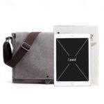 Men's Brown Canvas Messenger Bag with Adjustable Shoulder - Image 8