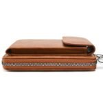 Women's Vintage Faux Leather Crossbody Wallet with Zipper, - Image 4