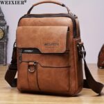 Men's Faux Leather Crossbody Messenger Bag – Vintage