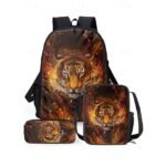 3D Fire Tiger Backpack for Boys and Teens – Large Capacity - Image 11