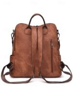 Women's Faux Leather Convertible Backpack Purse – Vintage - Image 6