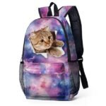 Galaxy Cat Print Backpack with Large Capacity – Cute Animal - Image 7