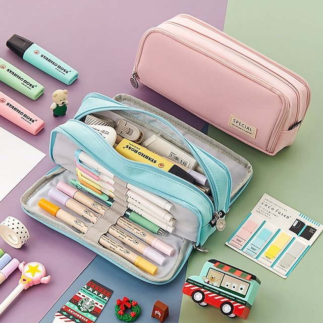 lntuwp1626336883861 Large Capacity Pink Pencil Case Organizer – Multi-Layer Zipper - Image 1