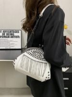 Women's Large Capacity Faux Leather Fringe Crossbody Bag - Image 6