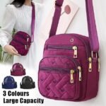 Women's Quilted Nylon Crossbody Bag – Lightweight