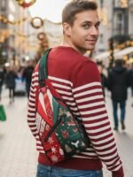Men's Christmas Sling Bag - Polyester, Multi-Pattern - Image 3
