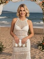 Women's Striped Woven Envelope Clutch - With chain, can be - Image 12