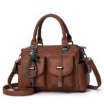 Women's Blue Faux Leather Handbag – Stylish Large - Image 14