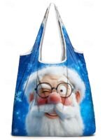 Women's Christmas Foldable Shopping Bag - Multiple Santa - Image 15