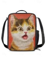 Kids cute cat theme three-piece backpack set, Including - Image 9