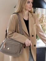 Women's Nylon Crossbody Bag with Multiple Pockets, - Image 3