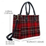 Women's Red Tartan Plaid Handbag with Adjustable Strap – - Image 8