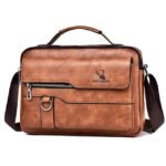 Men's Faux Leather Crossbody Messenger Bag – Vintage - Image 14