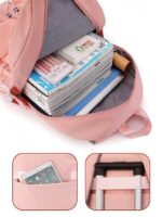 Waterproof Teen Girls Backpack with Pendant Coin Purse - Fashion - Image 7