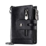 Men's Vintage Leather Wallet – Bifold Zipper Wallet with - Image 11