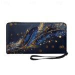 Women's Large Capacity Wallet with Gilded Feather Print, - Image 8