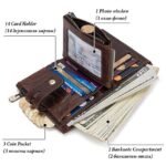 Men's Vintage Leather Wallet – Bifold Zipper Wallet with - Image 5