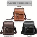 Men's Faux Leather Crossbody Messenger Bag – Vintage - Image 9