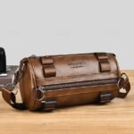 Men's Black & Brown Faux Leather Crossbody Bag –