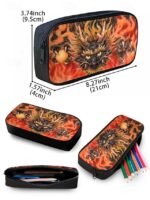 Men's 3-Piece Dragon Backpack Set with Flame Print - - Image 13