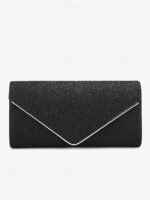 Women's Gold Glitter Envelope Clutch with Chain Strap – - Image 10