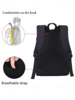 Men's Large Capacity Spider Print Backpack with Double - Image 6