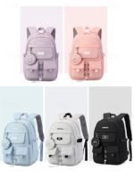 Waterproof Teen Girls Backpack with Pendant Coin Purse - Fashion - Image 13
