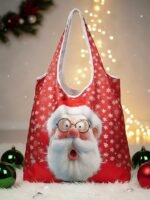 Women's Christmas Foldable Shopping Bag - Multiple Santa - Image 12
