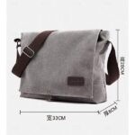 Men's Brown Canvas Messenger Bag with Adjustable Shoulder - Image 2