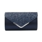 Women's Sliver Glitter Clutch Purse with Chain Strap for - Image 9