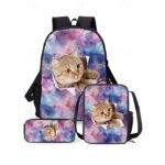 Galaxy Cat Print Backpack with Large Capacity – Cute Animal - Image 11